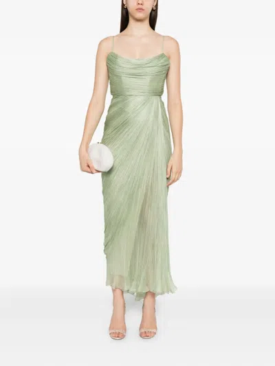 Maria Lucia Hohan Siona Pleated Dress In Green