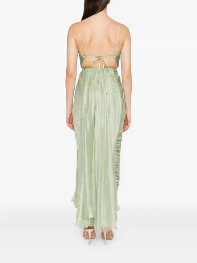 Maria Lucia Hohan Siona Pleated Dress In Green