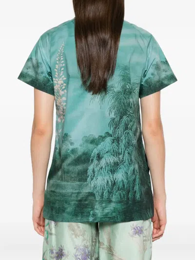 Pierre-louis Mascia Landscape-print Pocket Shirt In Green