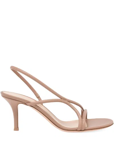 Gianvito Rossi Ellis Slingback Leather Sandals In Brown