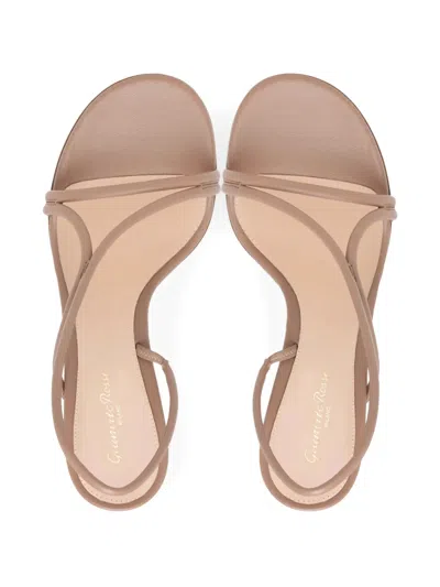 Gianvito Rossi Ellis Slingback Leather Sandals In Brown