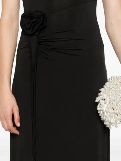 Baum Und Pferdgarten Rose-detail Sleeveless Dress In Black