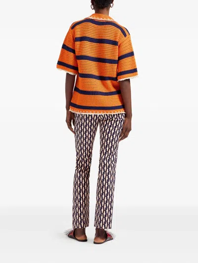 La Doublej Geometric-print Flare Jeans