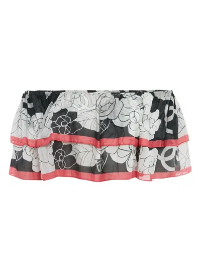 Pre-owned Chanel 2024 Floral Ruffle Top