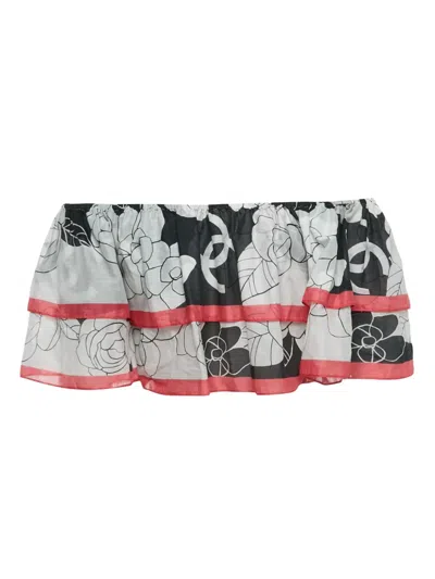 Pre-owned Chanel 2024 Floral Ruffle Top