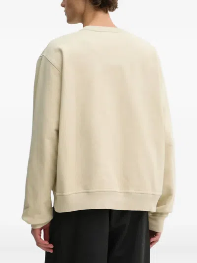Nanushka Mart Cotton Logo-embroidered Sweatshirt In Neutral