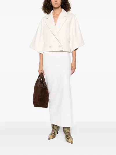 Max Mara Galea Wool And Cashmere Peacoat In Neutral