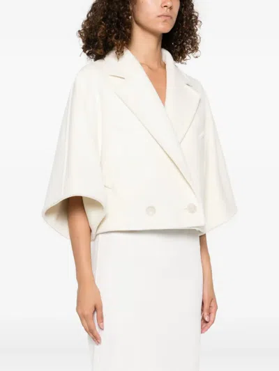 Max Mara Galea Wool And Cashmere Peacoat In Neutral