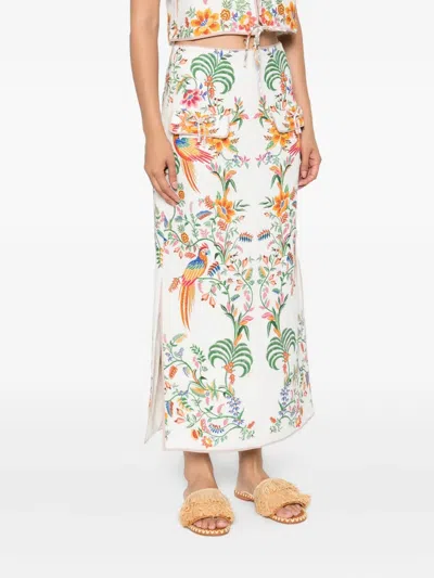 Farm Rio Delicate Forest Maxi Skirt In Multi