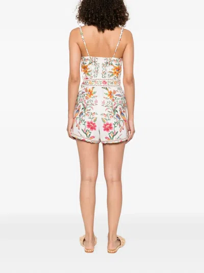 Farm Rio Linen Romper In Multi
