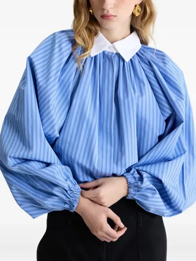 Patou Bubble Blouse In Blue