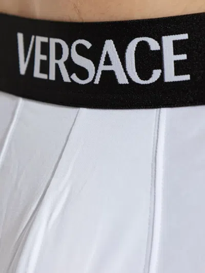 Versace Logo-band Boxer (set Of Two) In White