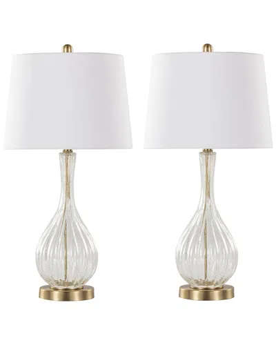 Lumisource Jenny 27 Contemporary Glass Table Lamp In Clear C In White