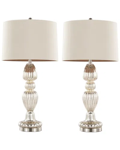 Lumisource Spade 30 Contemporary Glass Table Lamp In Mercury In Gold