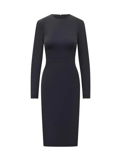 Victoria Beckham Fitted Long Sleeve T-shirt Dress In Black