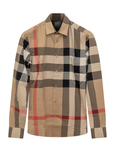 Burberry Summerton Shirt In Blue