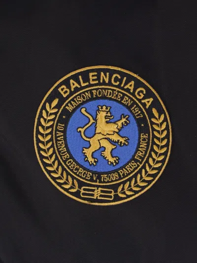 Balenciaga Black Polyamide Large Fit Bomber Jacket In Black