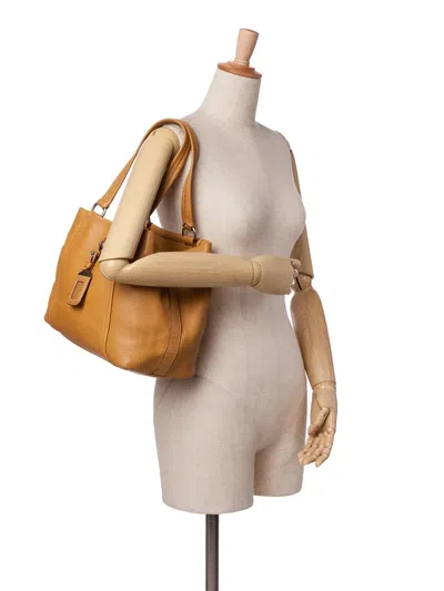 Pre-owned Prada 2000-2025 Vitello Daino Open Convertible Tote Satchel