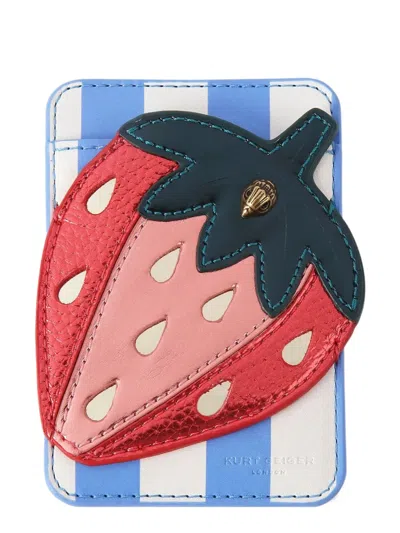 Kurt Geiger Strawberry Phone Card Holder In Blue