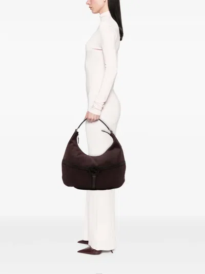 Pre-owned Gucci 2016-2025 Canvas Reins Hobo Bag In Brown