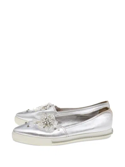 Pre-owned Miu Miu Crystal-embellishment Sneakers