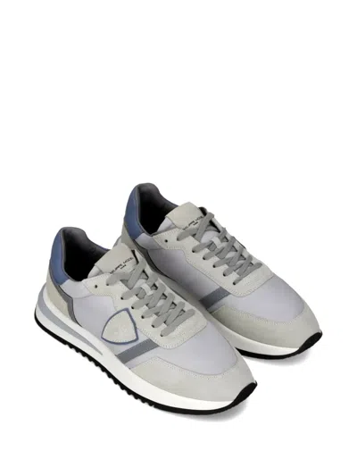 Philippe Model Gray  Blue Sneakers In Gray