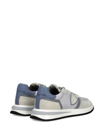 Philippe Model Gray  Blue Sneakers In Gray