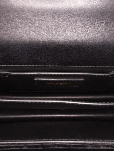 Pre-owned Saint Laurent 2018 Small Velvet Monogram Sunset Crossbody Bag