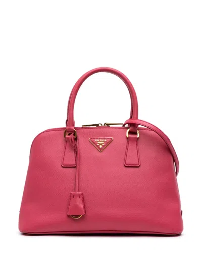 Pre-owned Prada 2000-2024 Medium Saffiano Lux Promenade Satchel In Pink