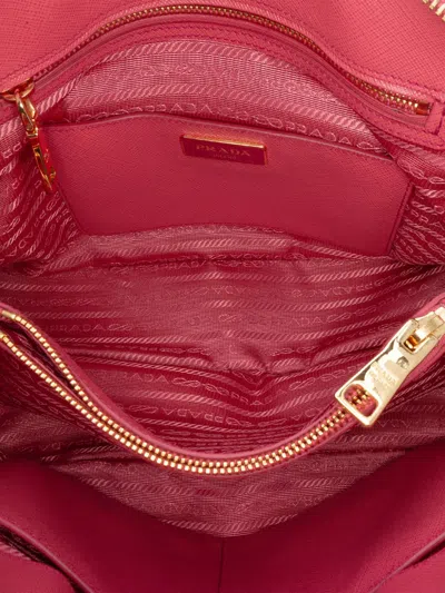 Pre-owned Prada 2000-2024 Medium Saffiano Lux Promenade Satchel In Pink