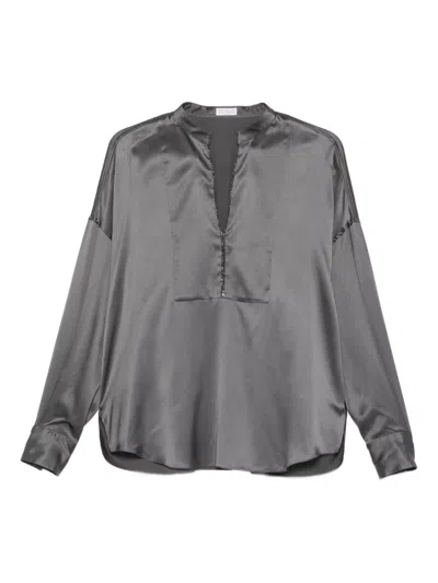 Brunello Cucinelli Monili-embellished Satin Top