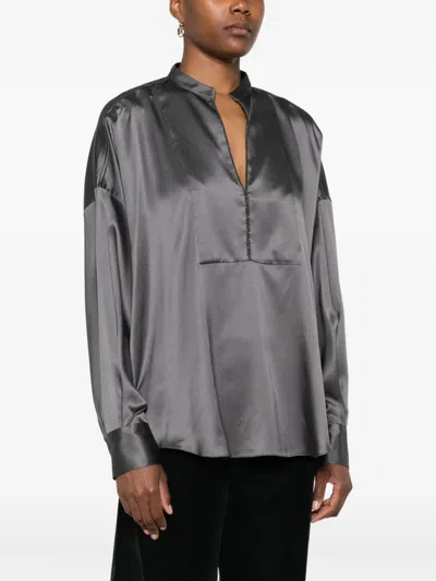 Brunello Cucinelli Monili-embellished Satin Top