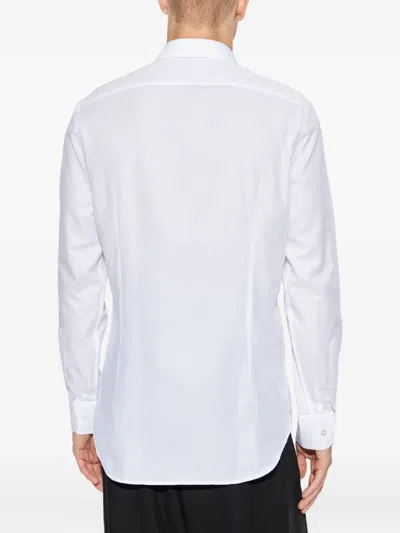 Etro Cotton Jacquard Shirt With Gecko Motif In White