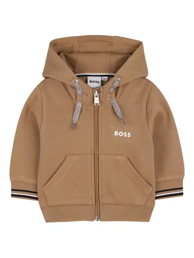 Bosswear Zip-up Hoodie In Brown