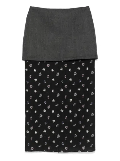 Racil Demi Layered Maxi Skirt In Gray