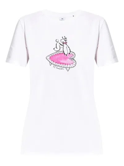 Ps By Paul Smith Ps Paul Smith Poodle Print Cotton T-shirt In White
