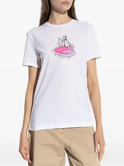 Ps By Paul Smith Ps Paul Smith Poodle Print Cotton T-shirt In White