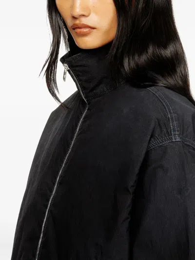Diesel High-neck Technical Jogg Jeans Jacket In Black