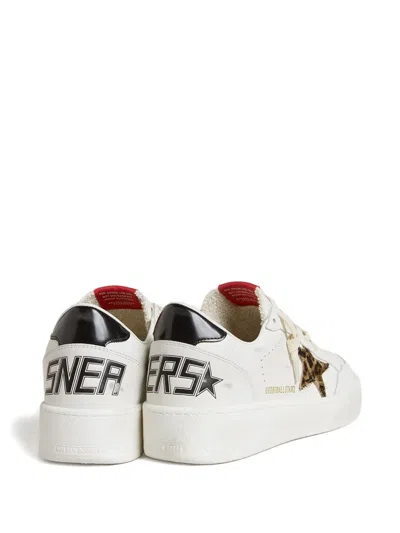 Golden Goose Leather Leopard-print Star Sneakers In White