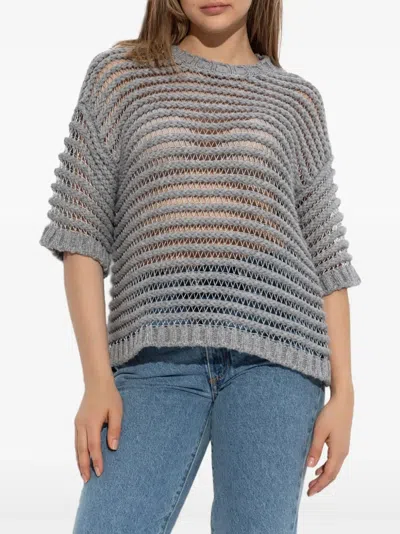 Fabiana Filippi Knitted Sweater In Gray