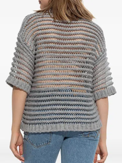 Fabiana Filippi Knitted Sweater In Gray