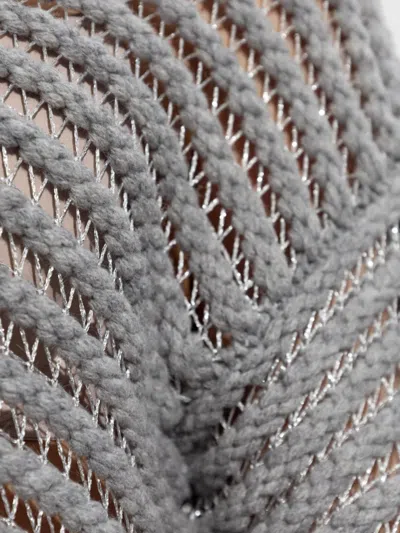 Fabiana Filippi Knitted Sweater In Gray