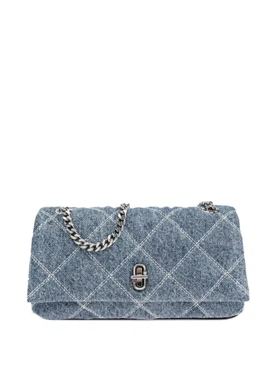 Marc Jacobs Mini Quilted Denim Dual Chain Shoulder Bag In Blue
