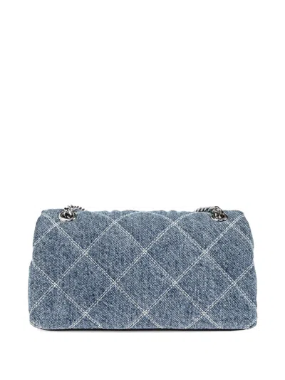 Marc Jacobs Mini Quilted Denim Dual Chain Shoulder Bag In Blue