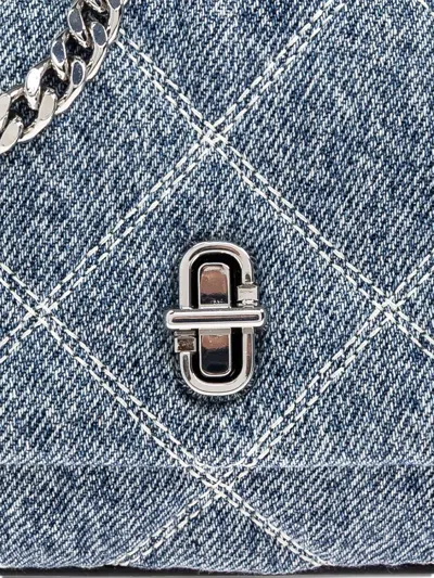 Marc Jacobs Mini Quilted Denim Dual Chain Shoulder Bag In Blue