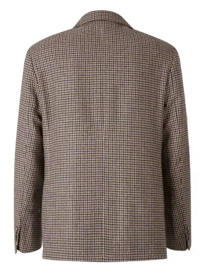 Officine Generale Virgin-wool Single-breasted Blazer In Brown