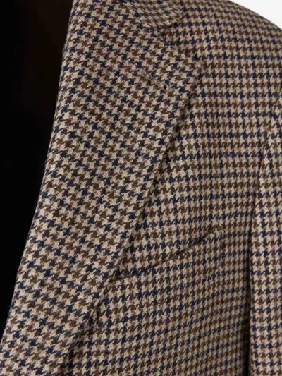 Officine Generale Virgin-wool Single-breasted Blazer In Brown