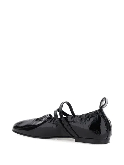 Alohas Anne Onix Black Leather Ballet Flats In Black