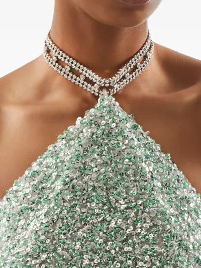 Taller Marmo Poseidon Sequined Gown In Green