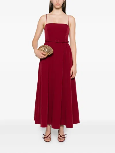 Roland Mouret Belted Maxi Dress In Burgundy